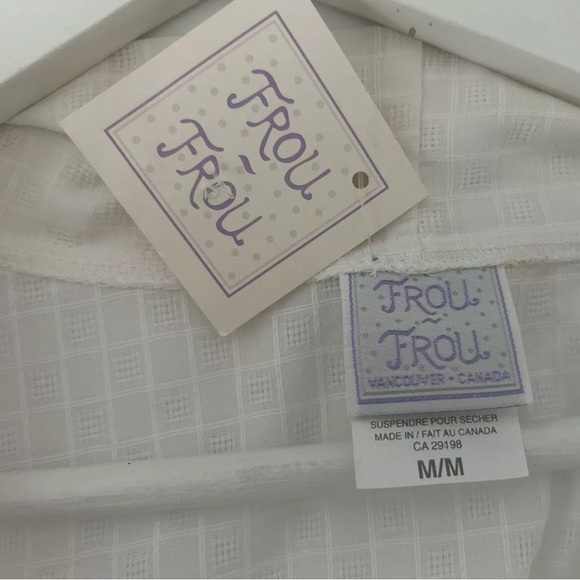 FROU FROU Cotton Robe Peignoir White Medium Loungewear Kimono - Picture 6 of 16